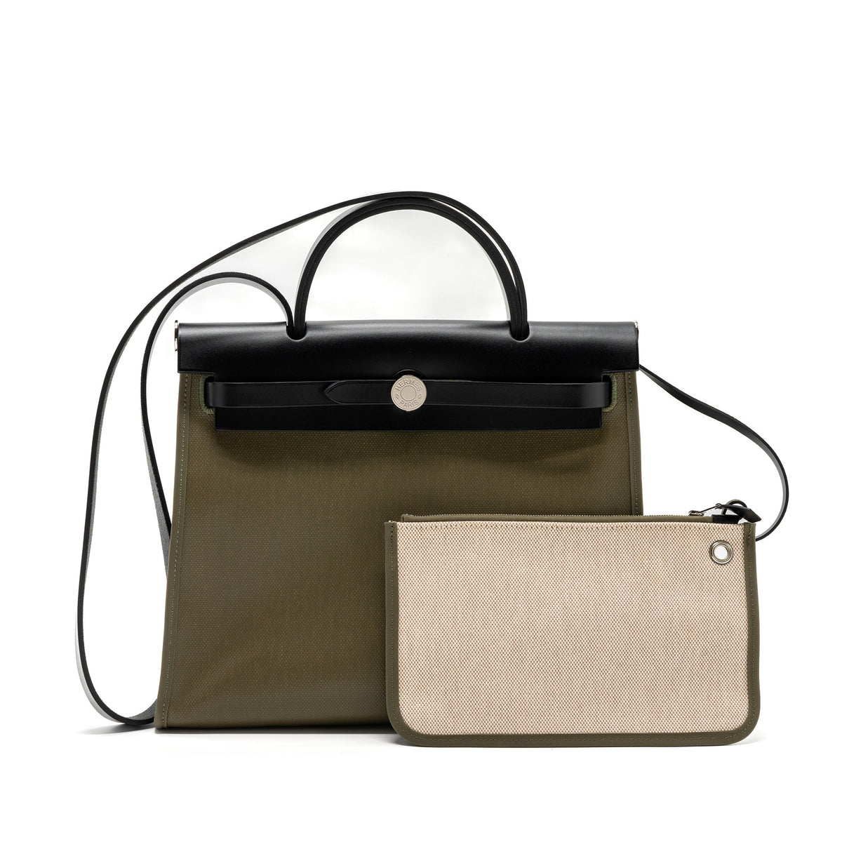 hermes-herbag-31-zip-bag-tolie-h-berline-canvas-vache-hunter-lichen-ecru-beige-black-shw-stamp-z