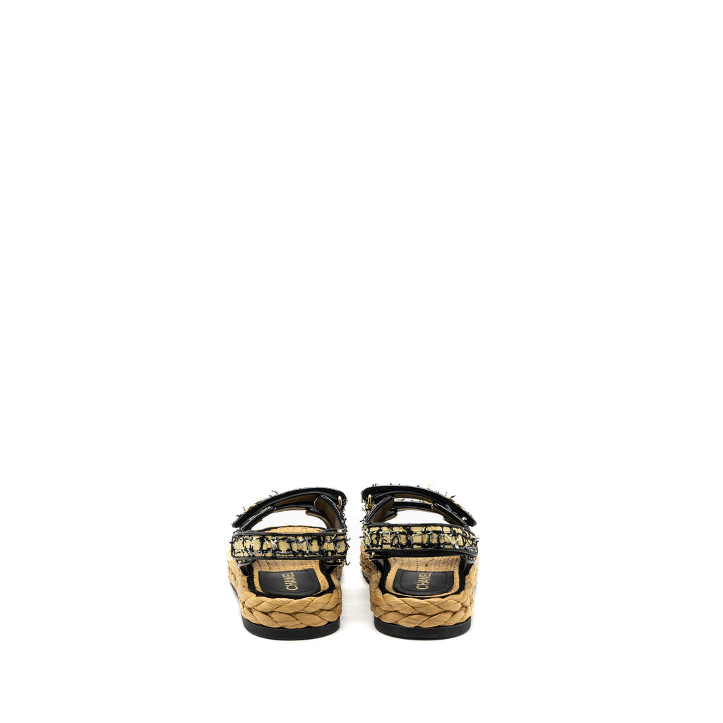 chanel-size-37-5-dad-sandals-multicolour-black-hardware