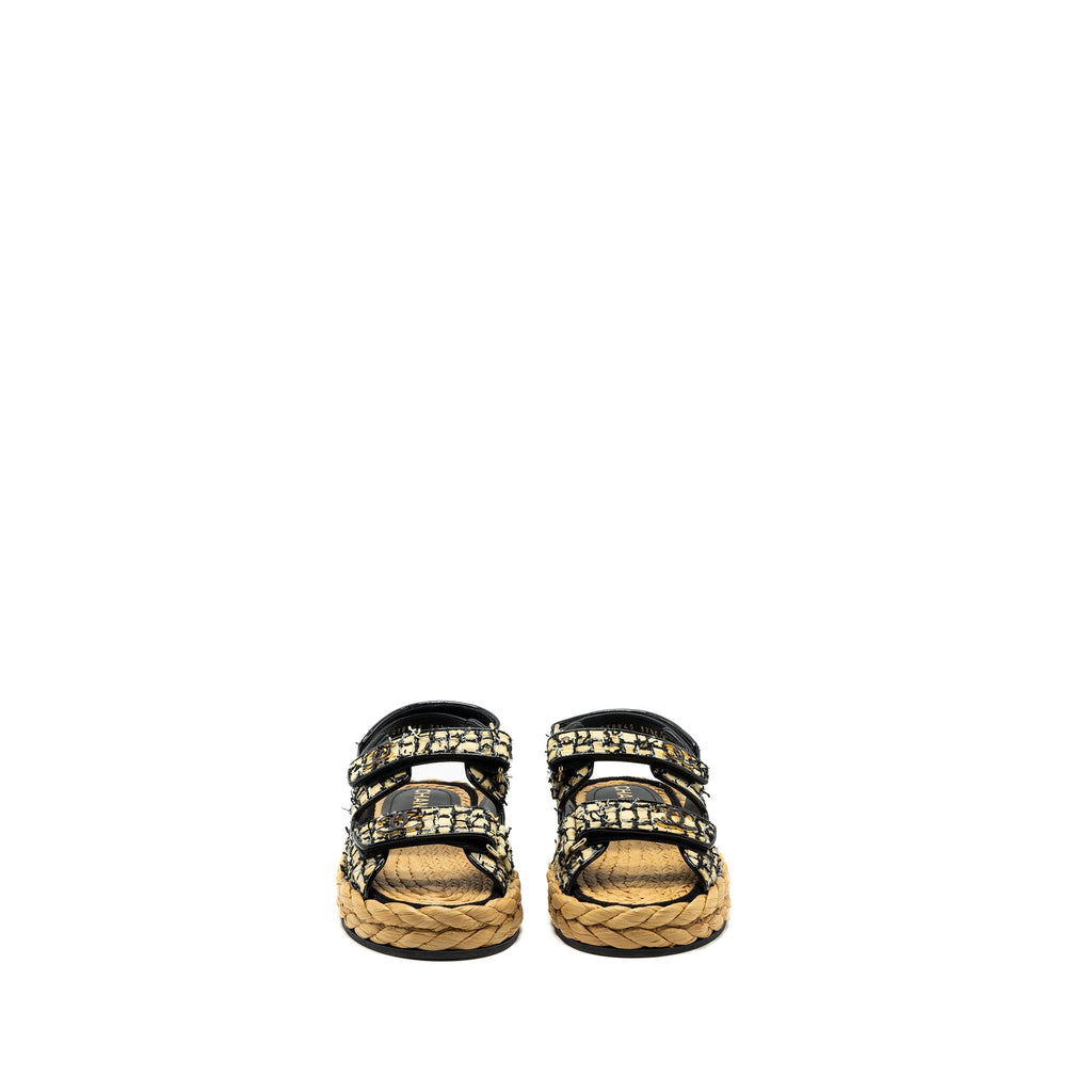chanel-size-37-5-dad-sandals-multicolour-black-hardware
