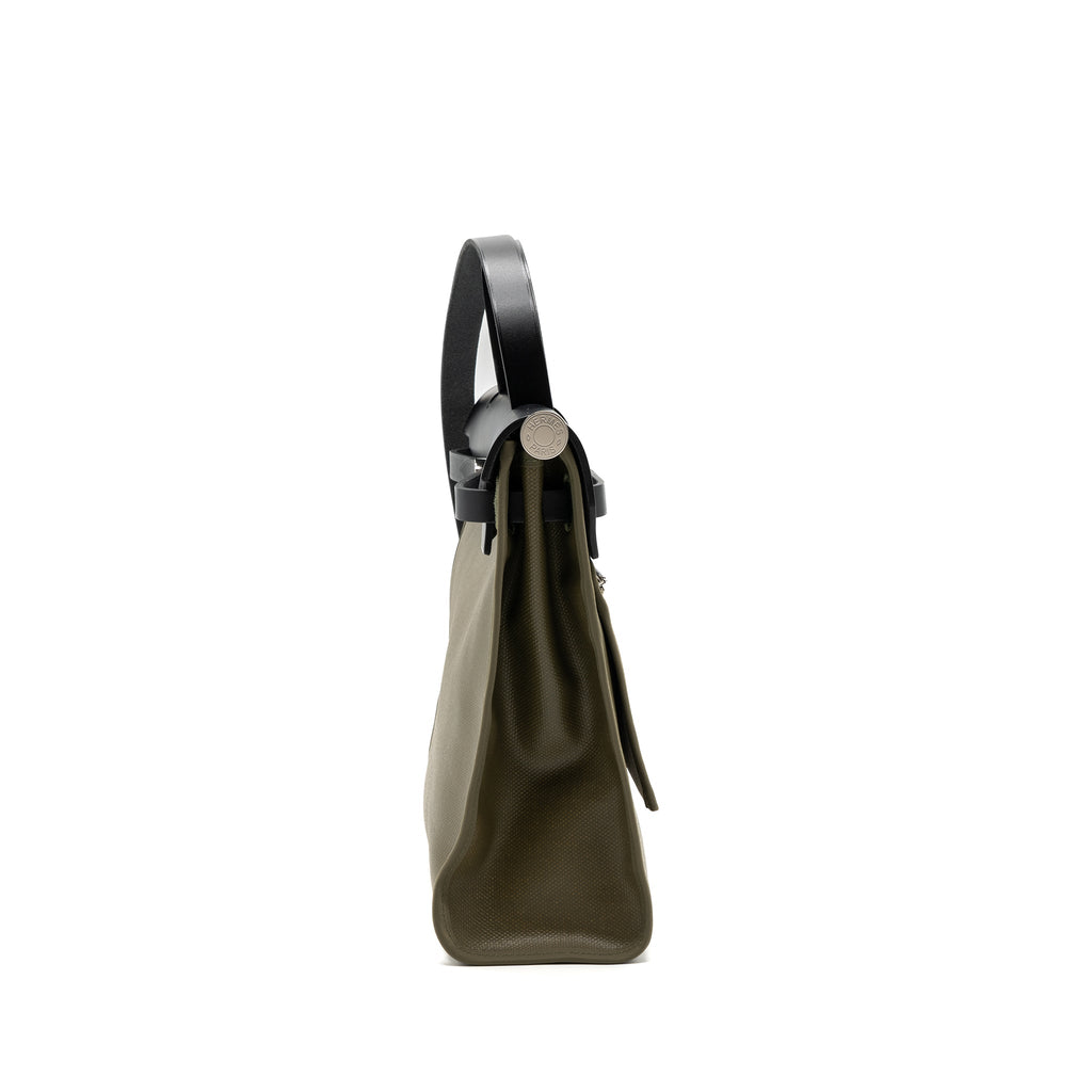 hermes-herbag-31-zip-bag-tolie-h-berline-canvas-vache-hunter-lichen-ecru-beige-black-shw-stamp-z