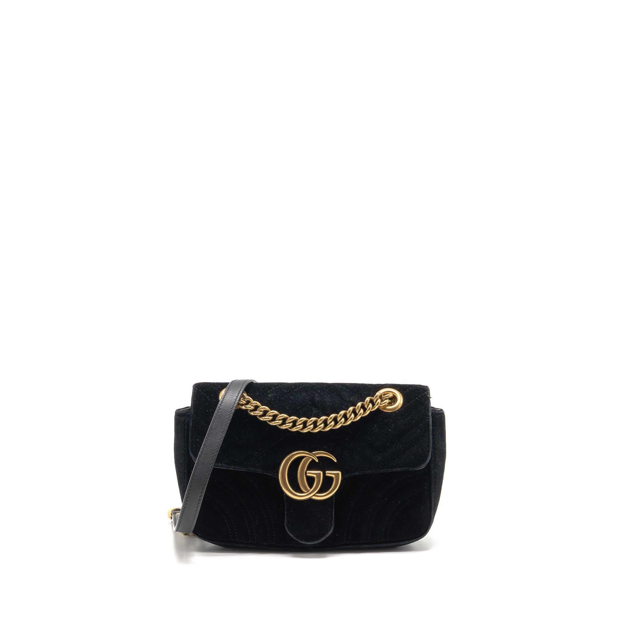 gucci-mini-marmont-velvet-black-ghw-2