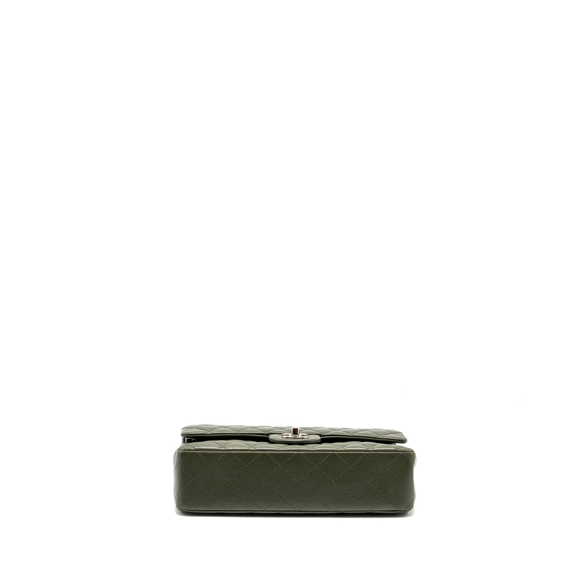 chanel-medium-classic-double-flap-bag-caviar-olive-green-shw
