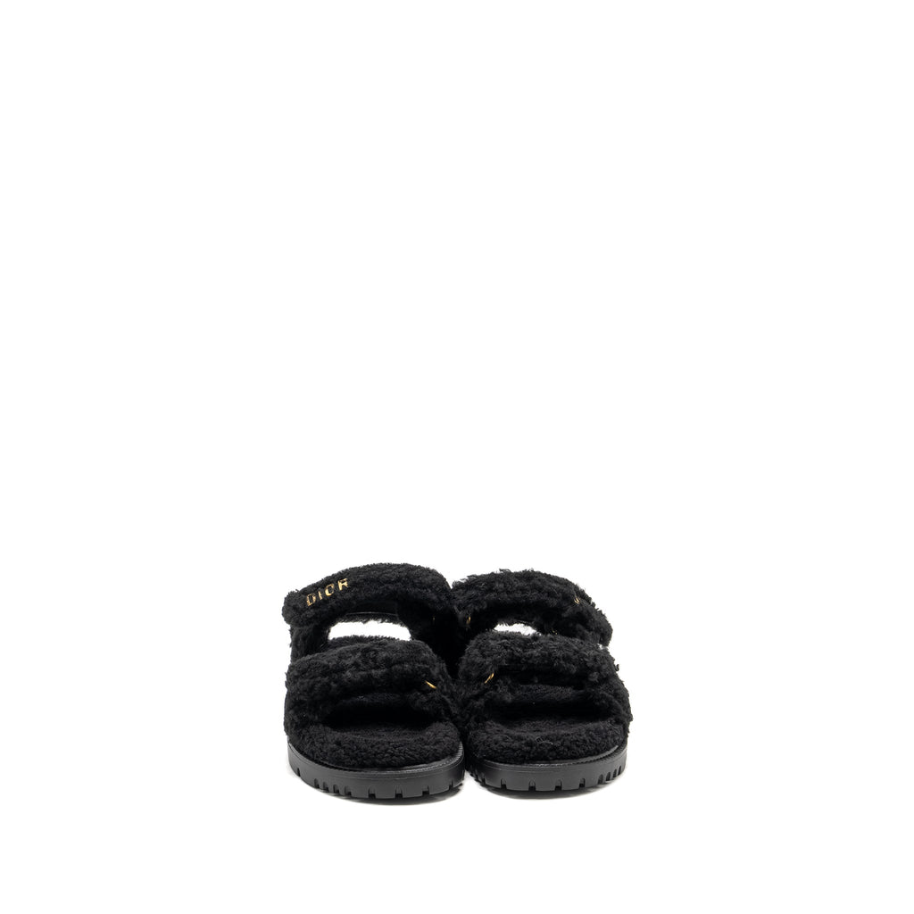 dior-size-37-dioract-sandal-shearling-sheepskin-black-ghw