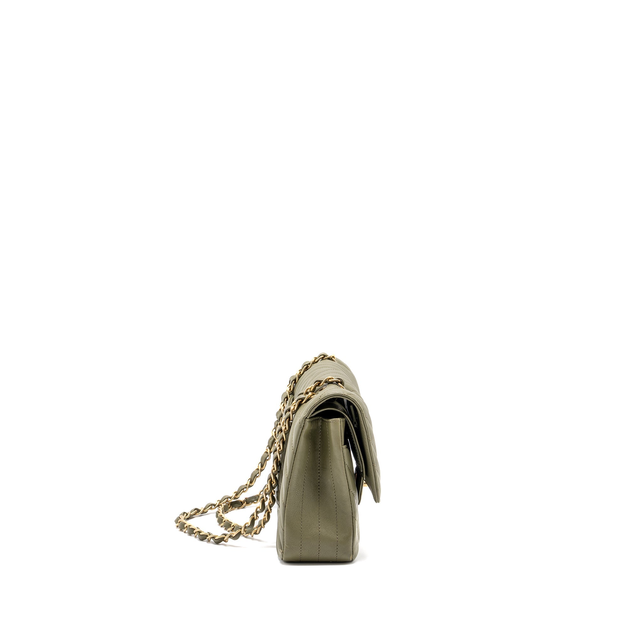 chanel-medium-classic-double-flap-bag-calfskin-chevron-green-ghw