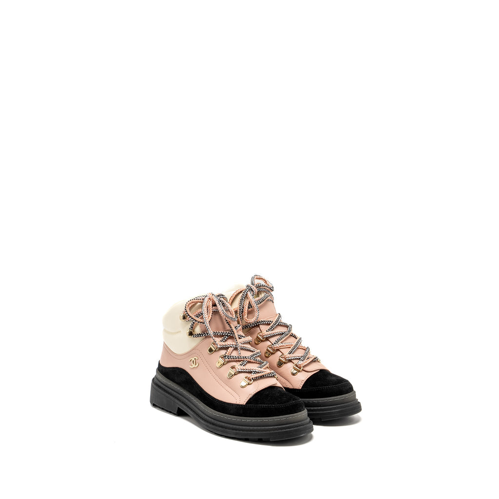 chanel-size-38-ankle-bookts-multicolor-cream-pink-black