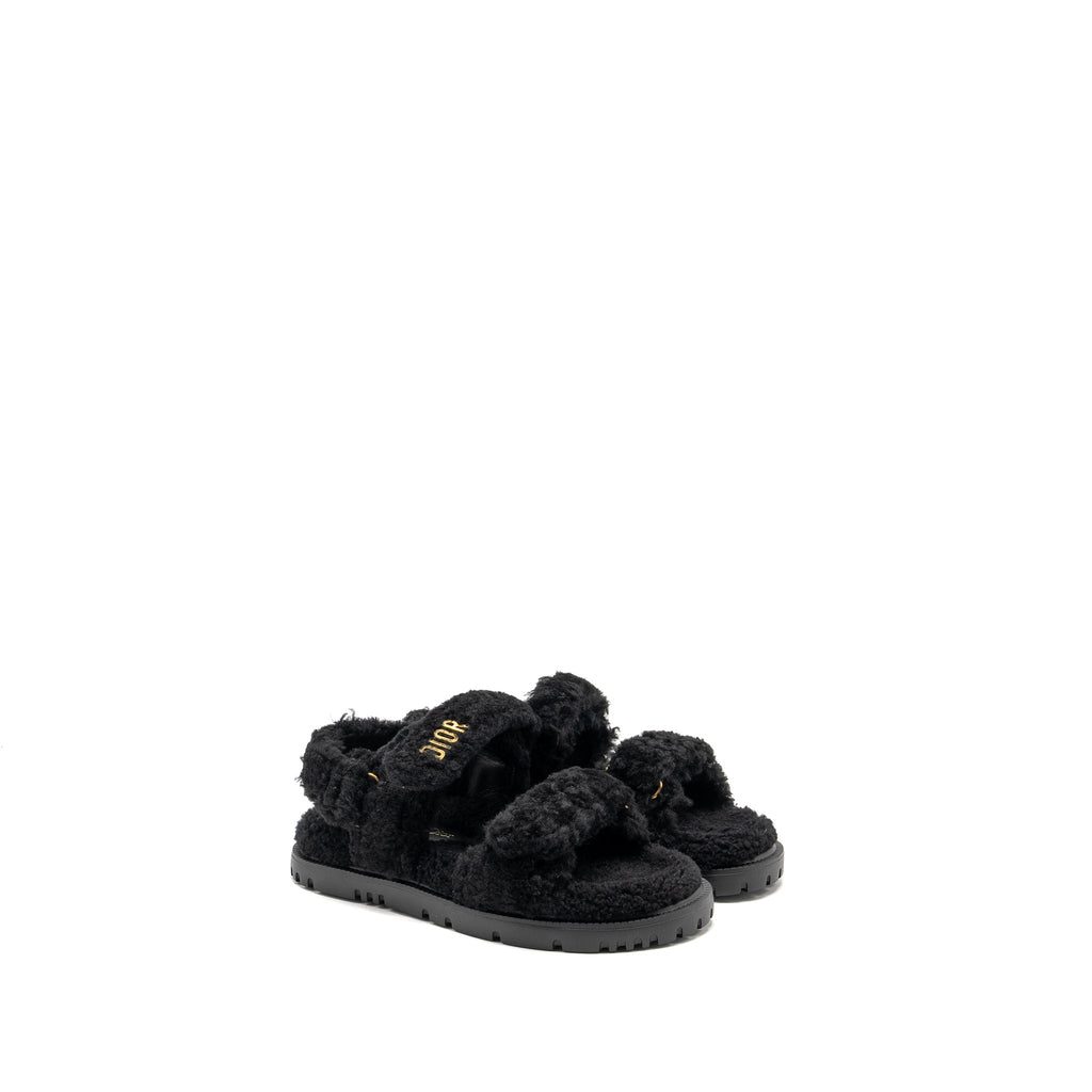 dior-size-37-dioract-sandal-shearling-sheepskin-black-ghw