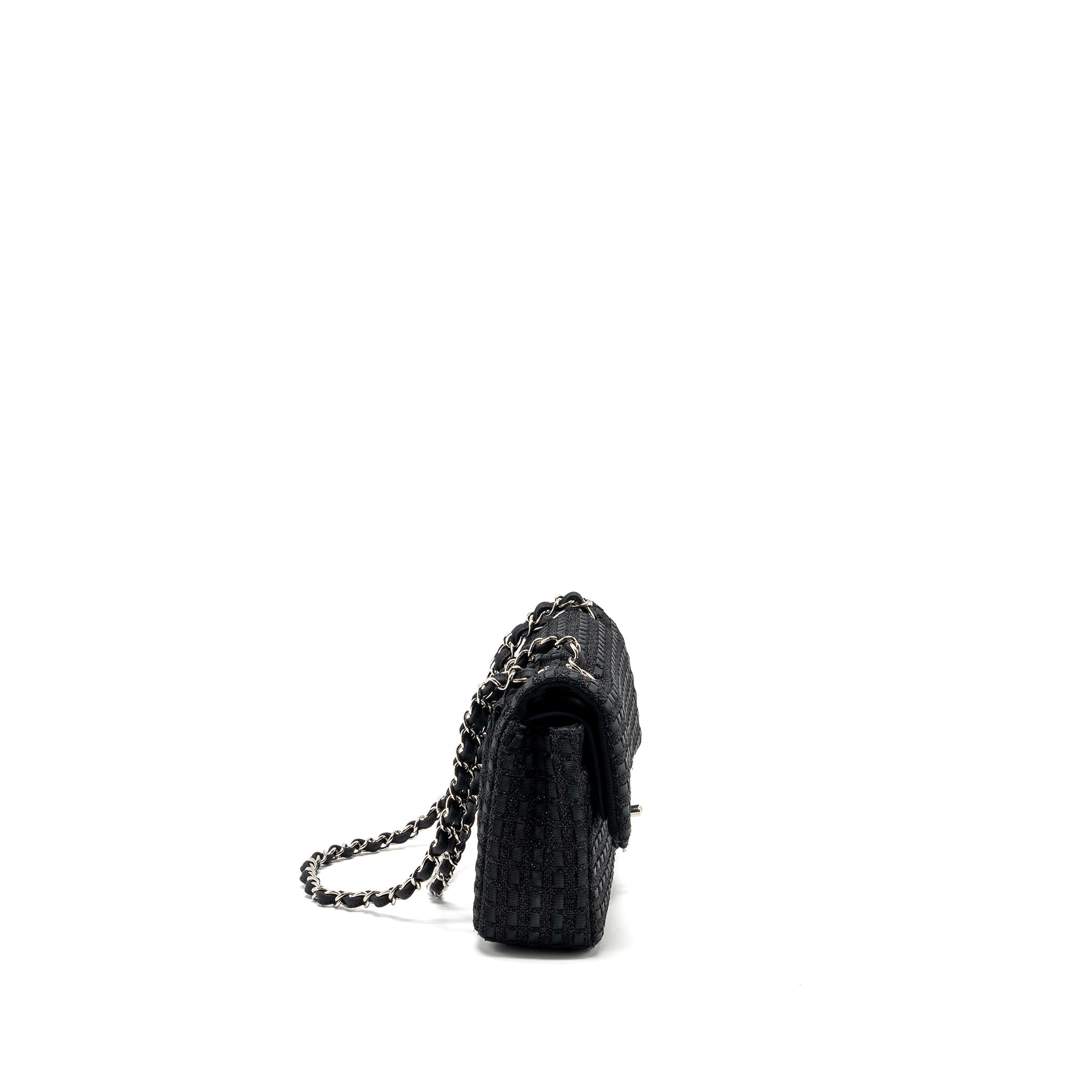 chanel-medium-classic-double-flap-bag-tweed-black-shw