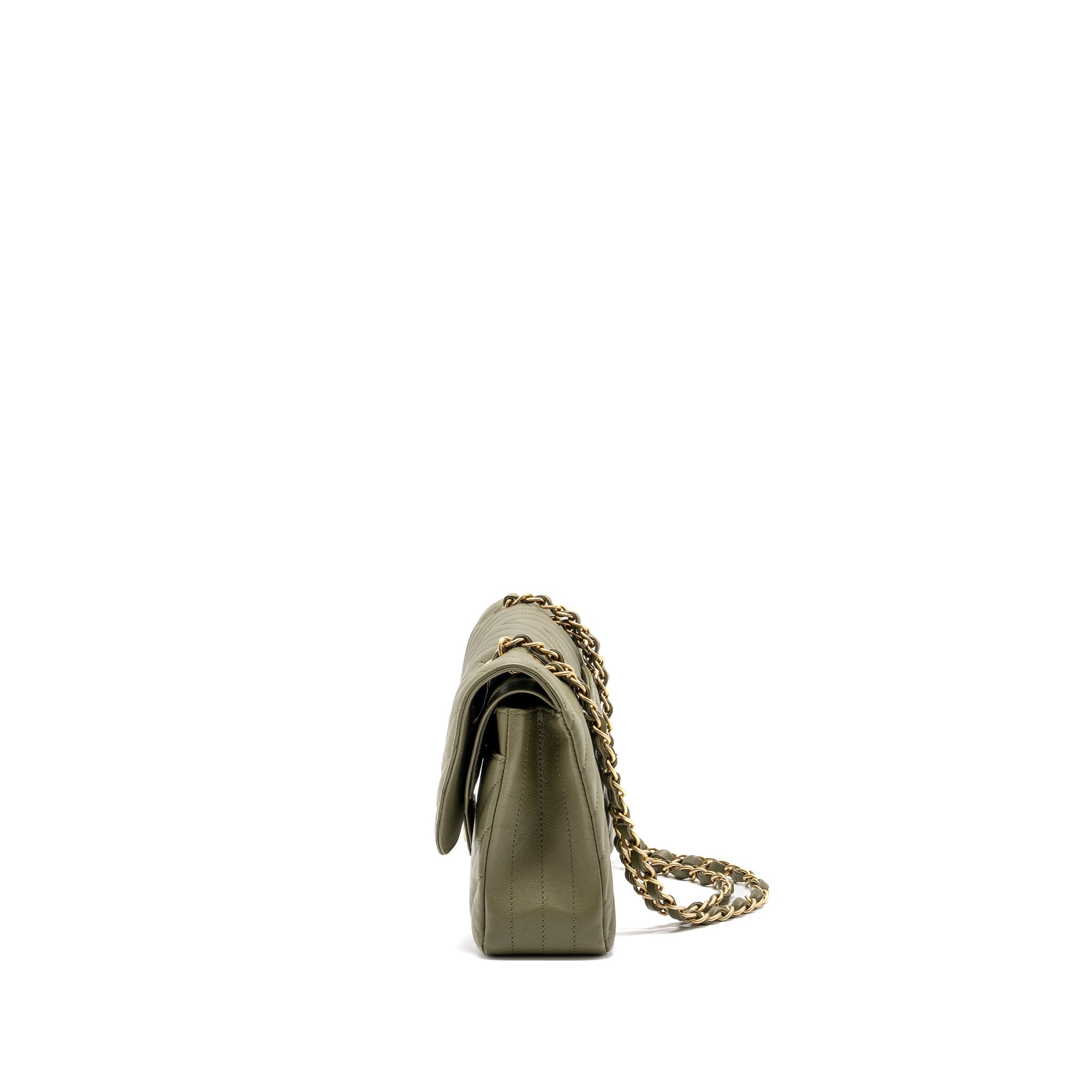 chanel-medium-classic-double-flap-bag-calfskin-chevron-green-ghw