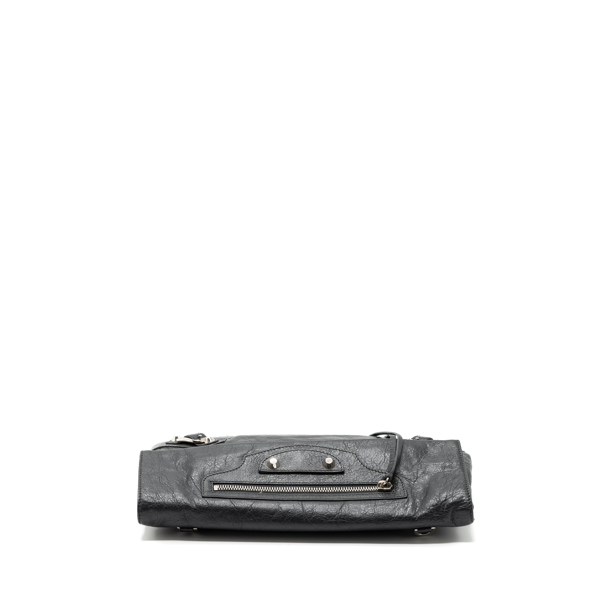 balenciaga-city-fold-clutch-shoulder-bag-dark-grey-shw