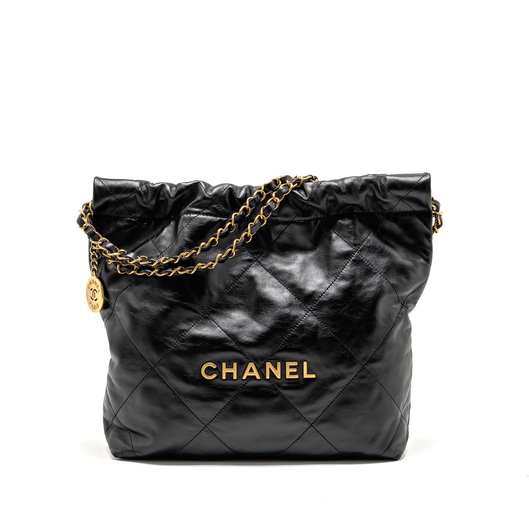 chanel-small-22-bag-gold-letter-shiny-calfskin-black-ghw-microchip-copy-1