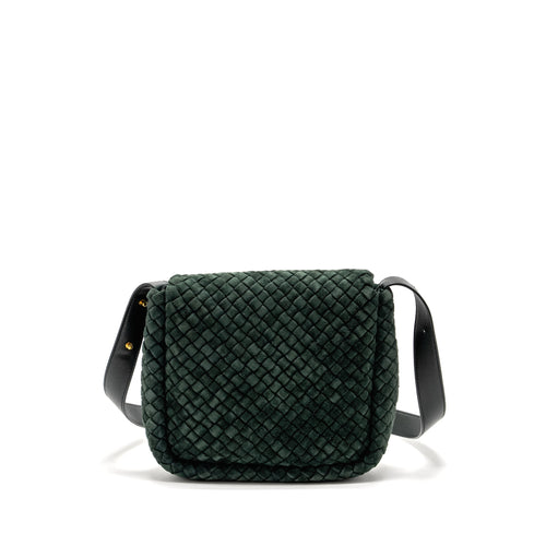 bottega-veneta-cobble-messenger-bag-intrecciato-woven-padded-suede-dark-green-ghw-copy