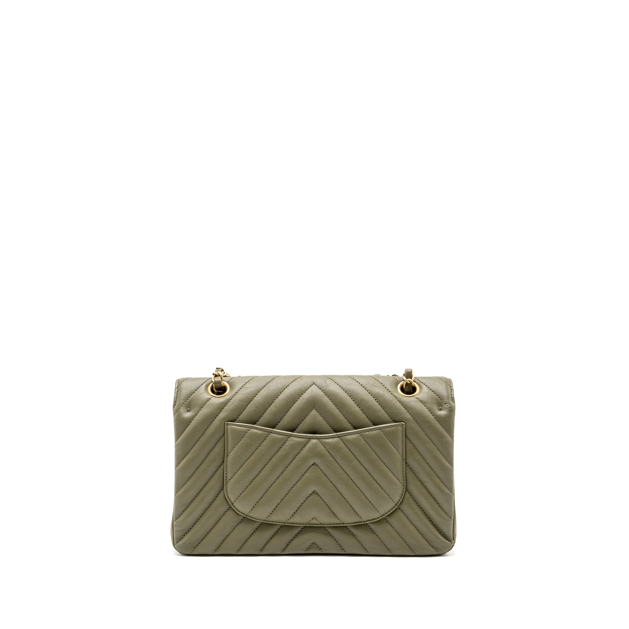 chanel-medium-classic-double-flap-bag-calfskin-chevron-green-ghw