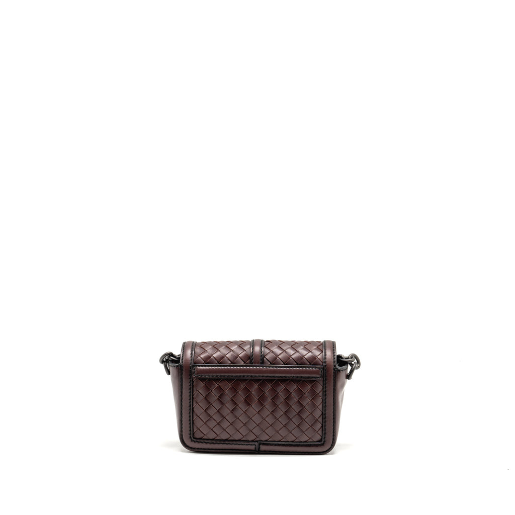 bottega-veneta-mini-intrecciato-flap-bag-leather-dark-brown-with-black-hardware-copy