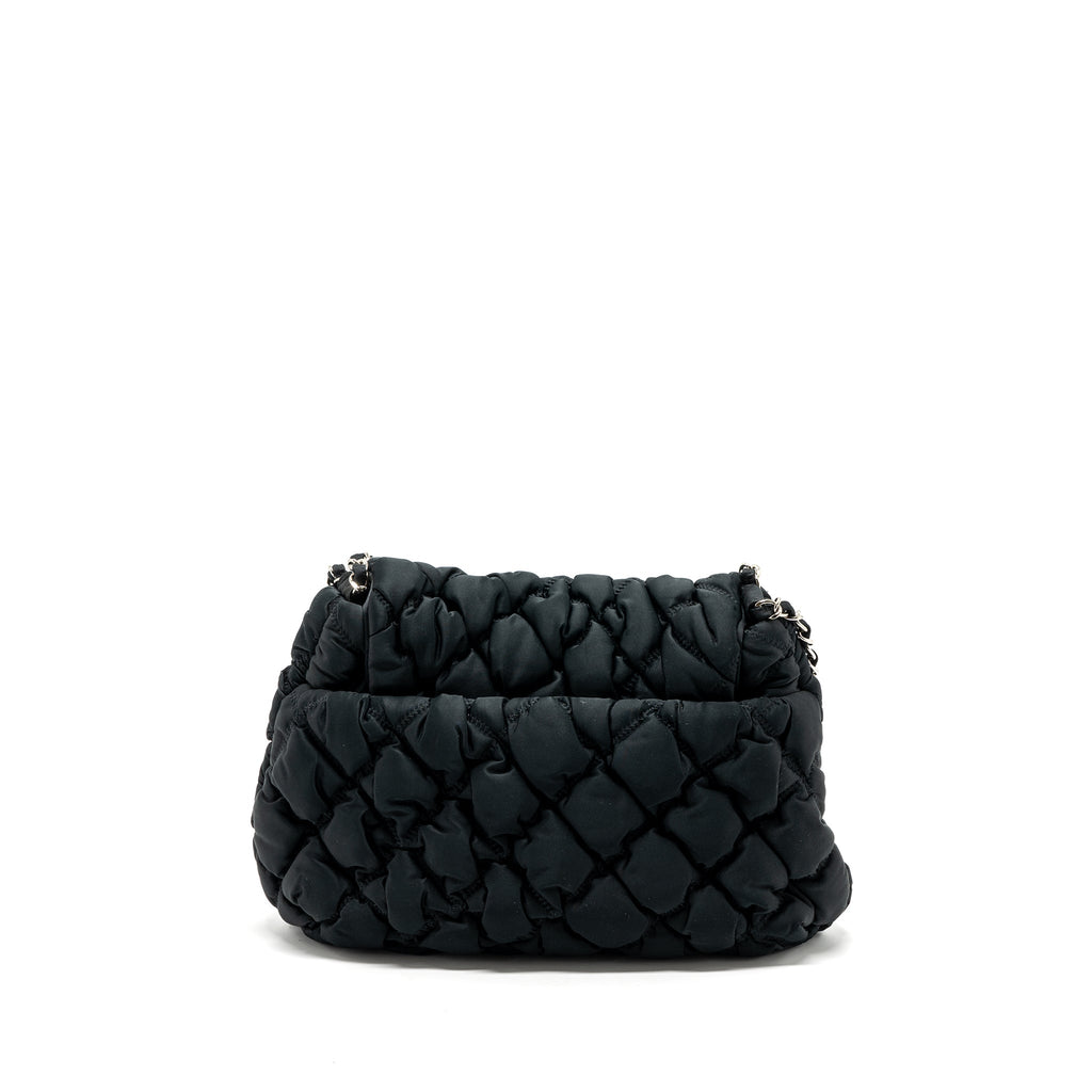chanel-quilted-flap-choulder-bag-nylon-black-shw
