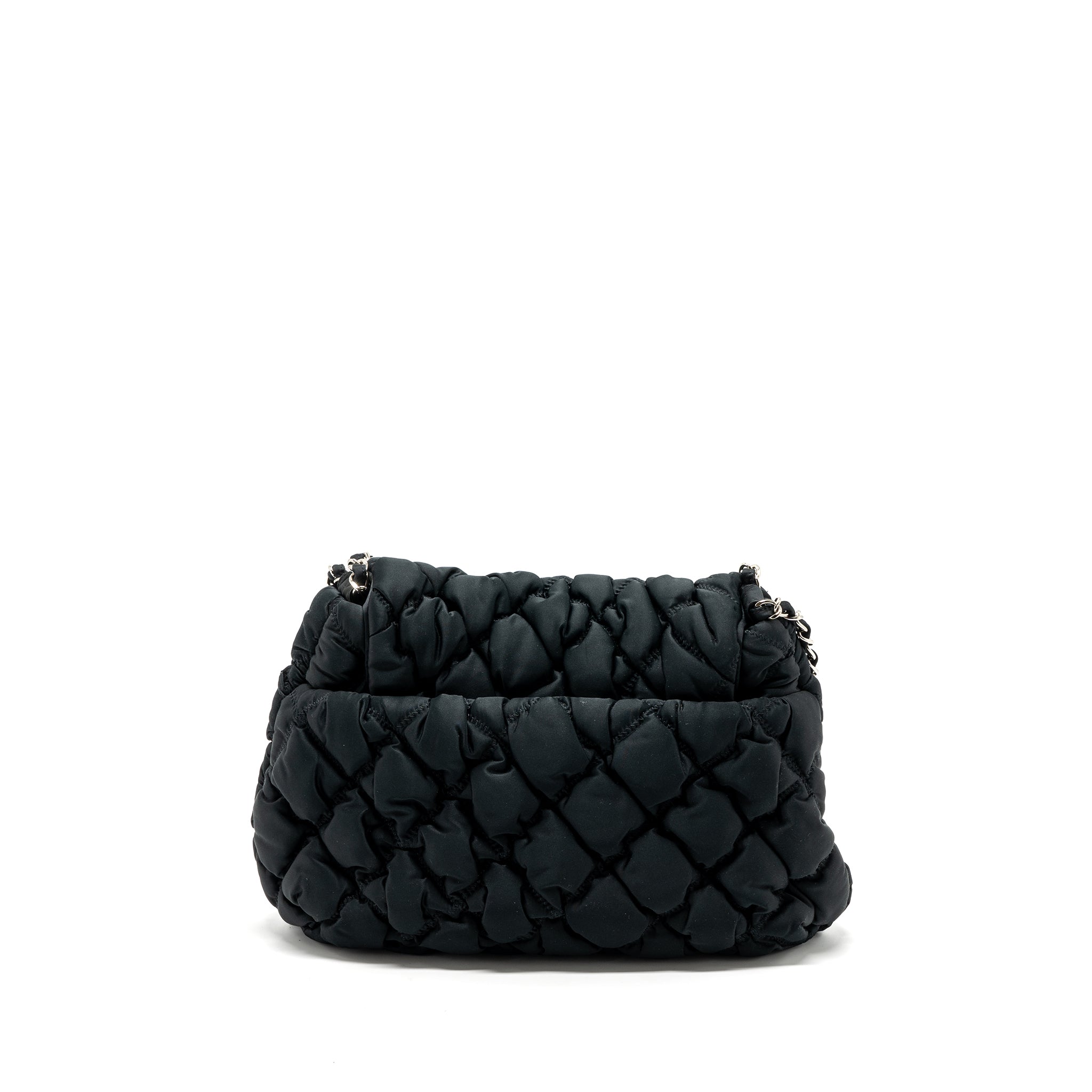 chanel-quilted-flap-choulder-bag-nylon-black-shw