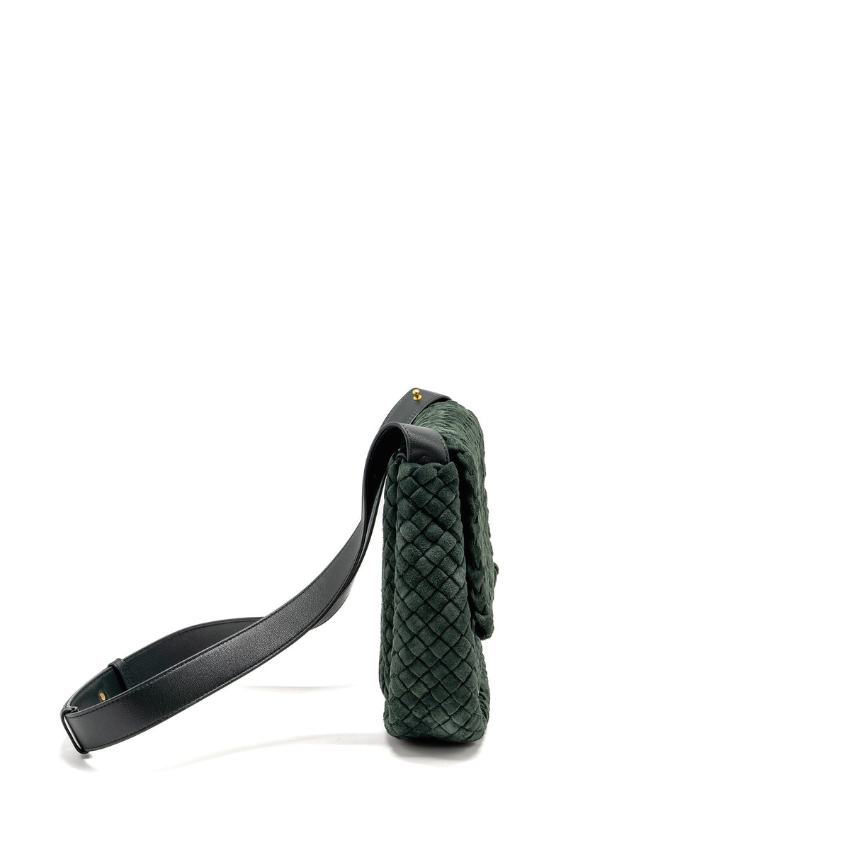 bottega-veneta-cobble-messenger-bag-intrecciato-woven-padded-suede-dark-green-ghw-copy