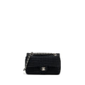 chanel-medium-classic-double-flap-bag-tweed-black-shw