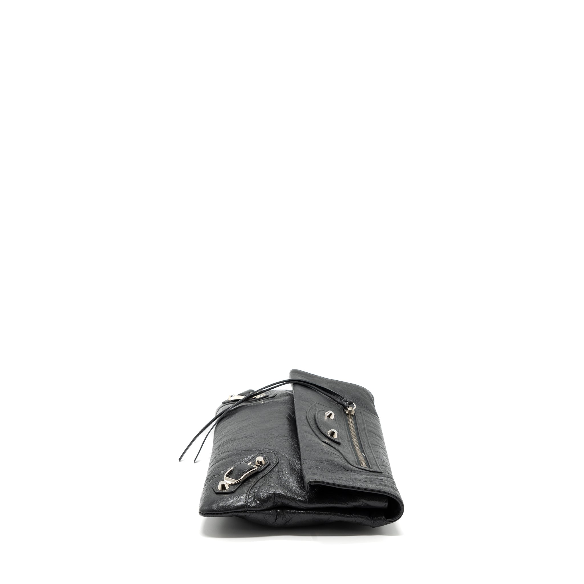 balenciaga-city-fold-clutch-shoulder-bag-dark-grey-shw