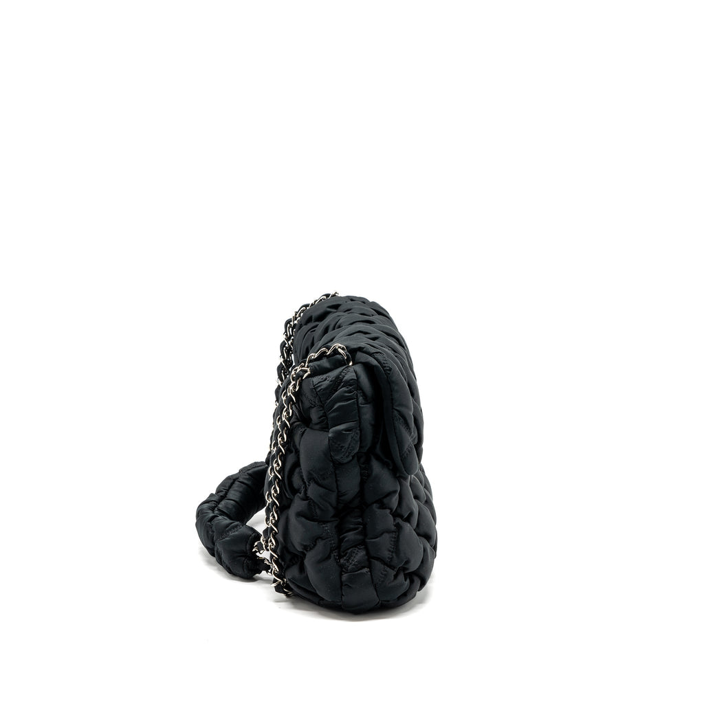 chanel-quilted-flap-choulder-bag-nylon-black-shw
