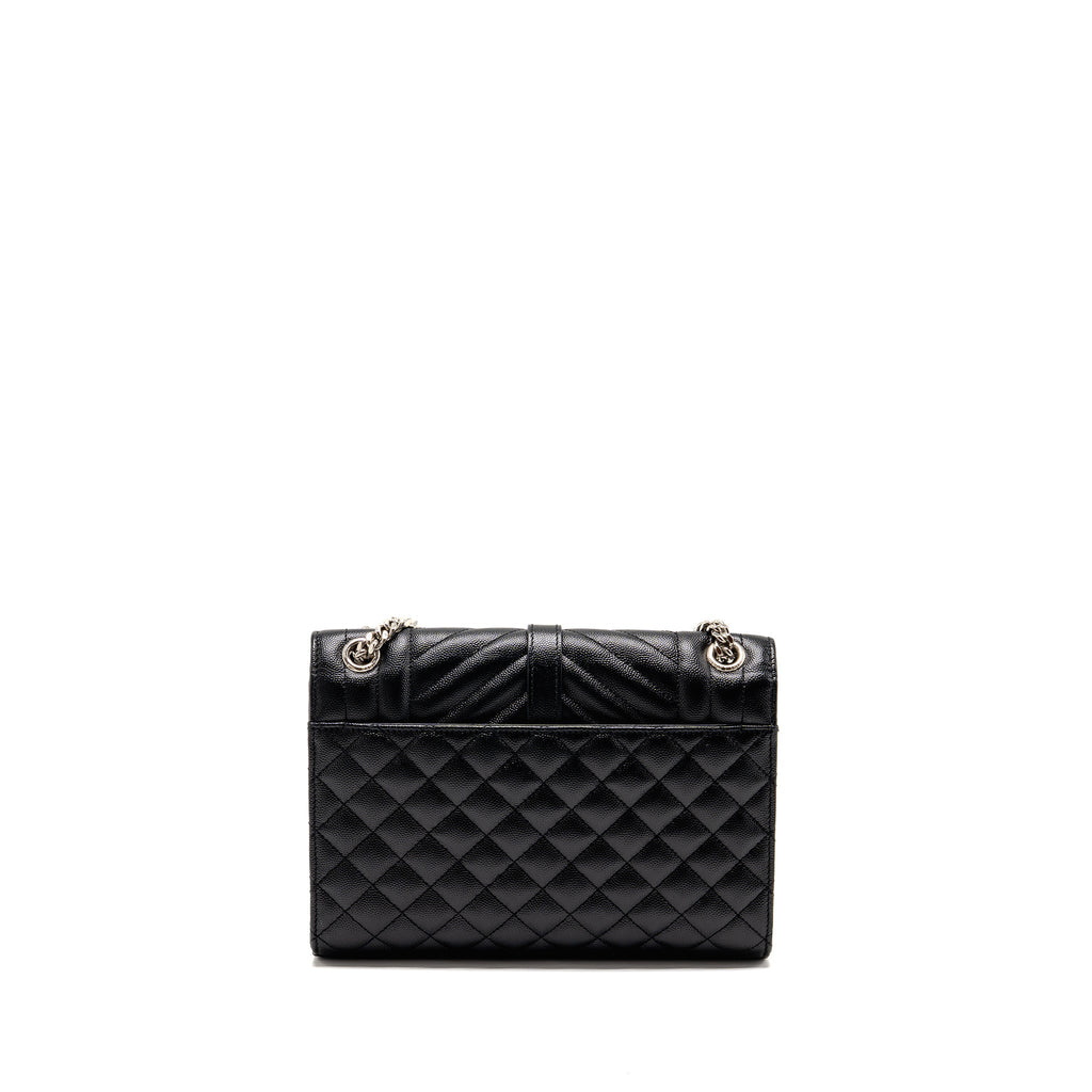 saint-laurent-ysl-medium-envelop-bag-grained-calfskin-black-shw