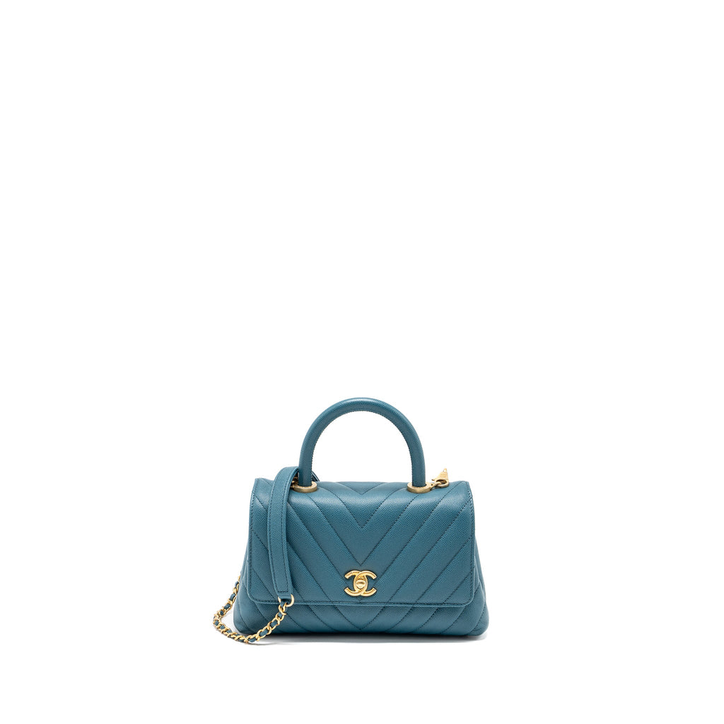 chanel-small-coco-handle-chevron-caviar-green-brushed-ghw