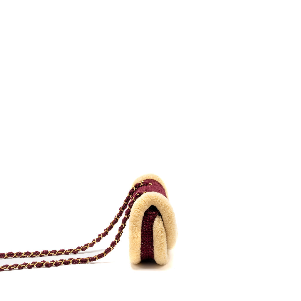 chanel-22k-mini-messenger-flap-bag-shearling-tweed-burgundy-beige-ghw-microchip