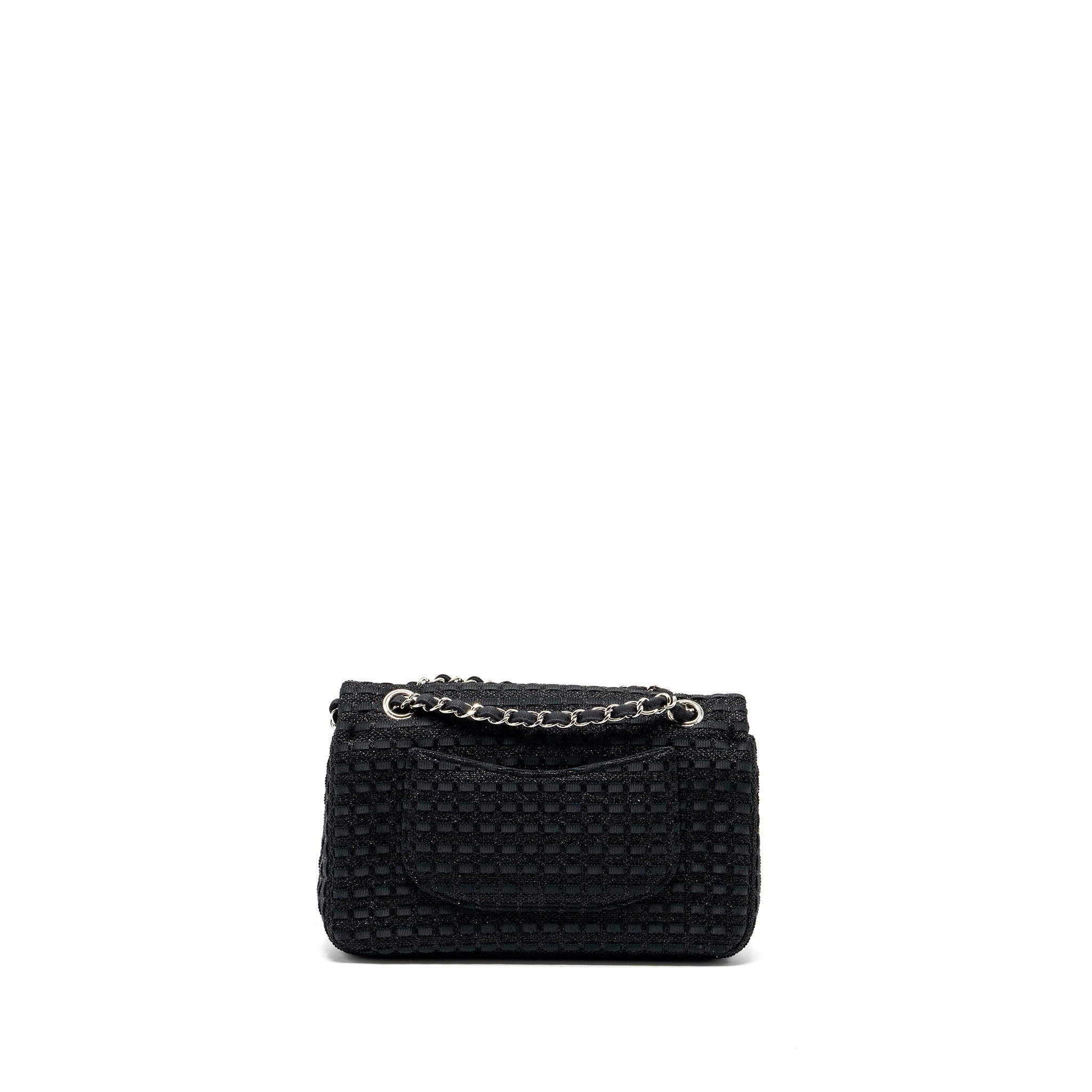 chanel-medium-classic-double-flap-bag-tweed-black-shw