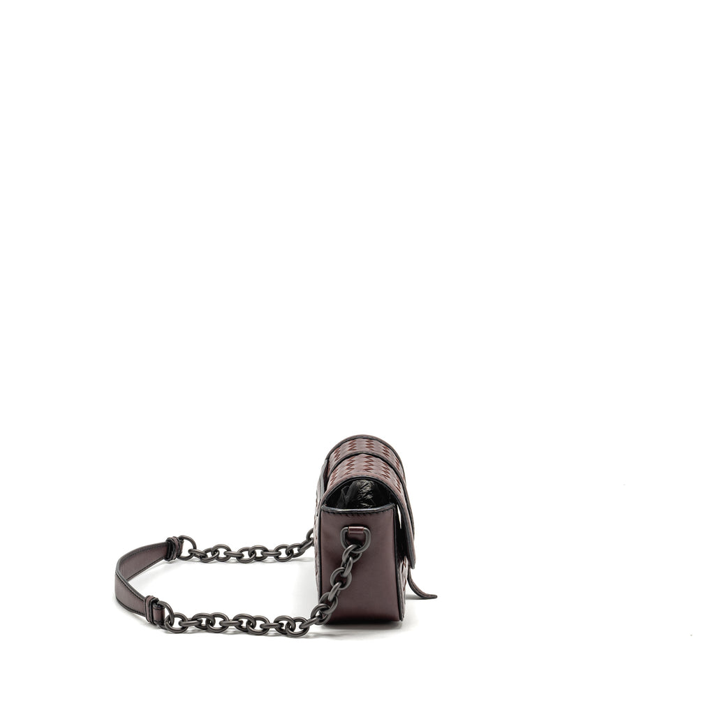 bottega-veneta-mini-intrecciato-flap-bag-leather-dark-brown-with-black-hardware-copy