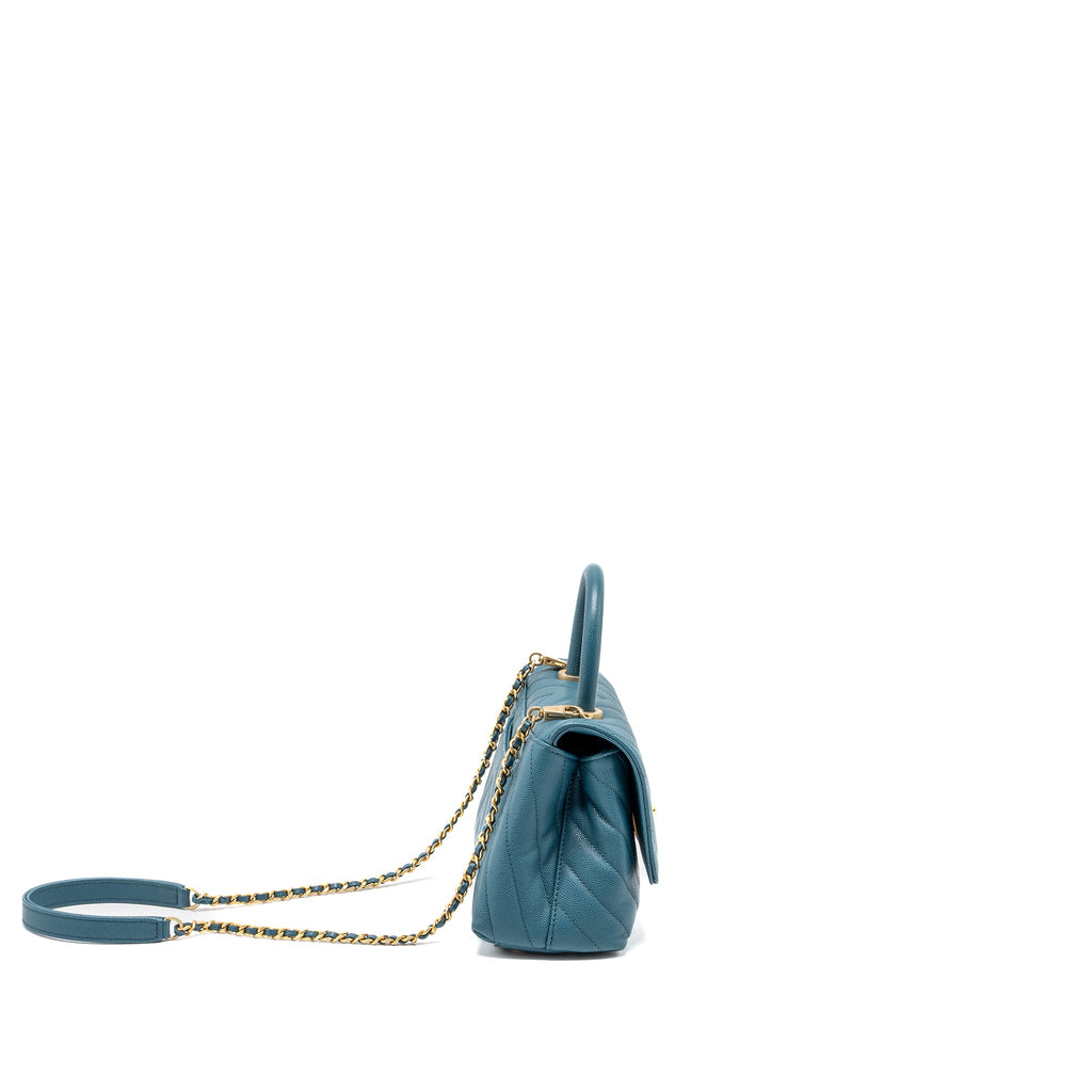 chanel-small-coco-handle-chevron-caviar-green-brushed-ghw