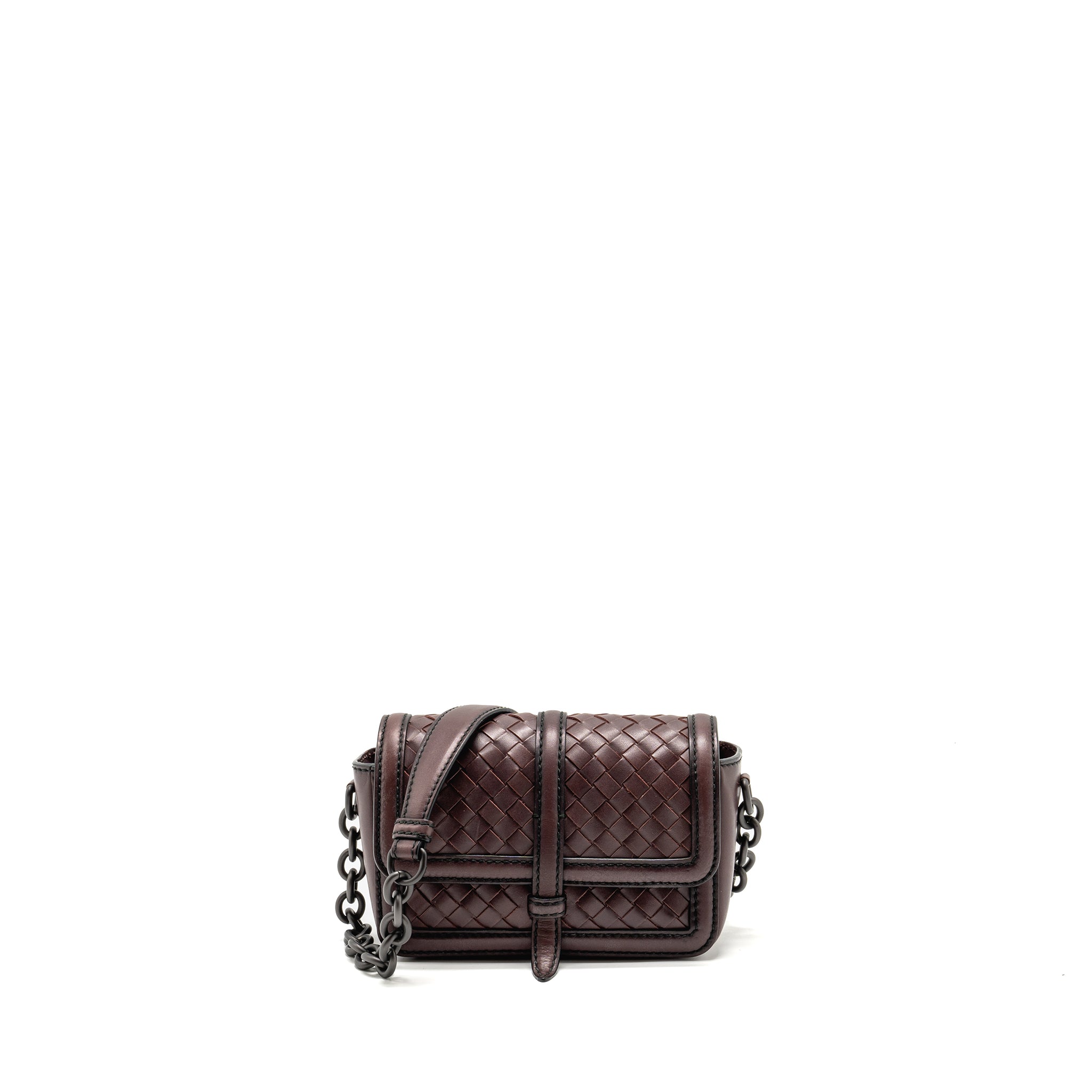 bottega-veneta-mini-intrecciato-flap-bag-leather-dark-brown-with-black-hardware-copy