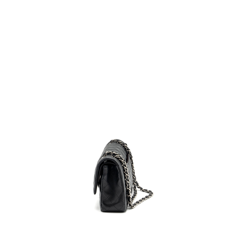 chanel-medium-classic-double-flap-bag-lambskin-black-shw-2