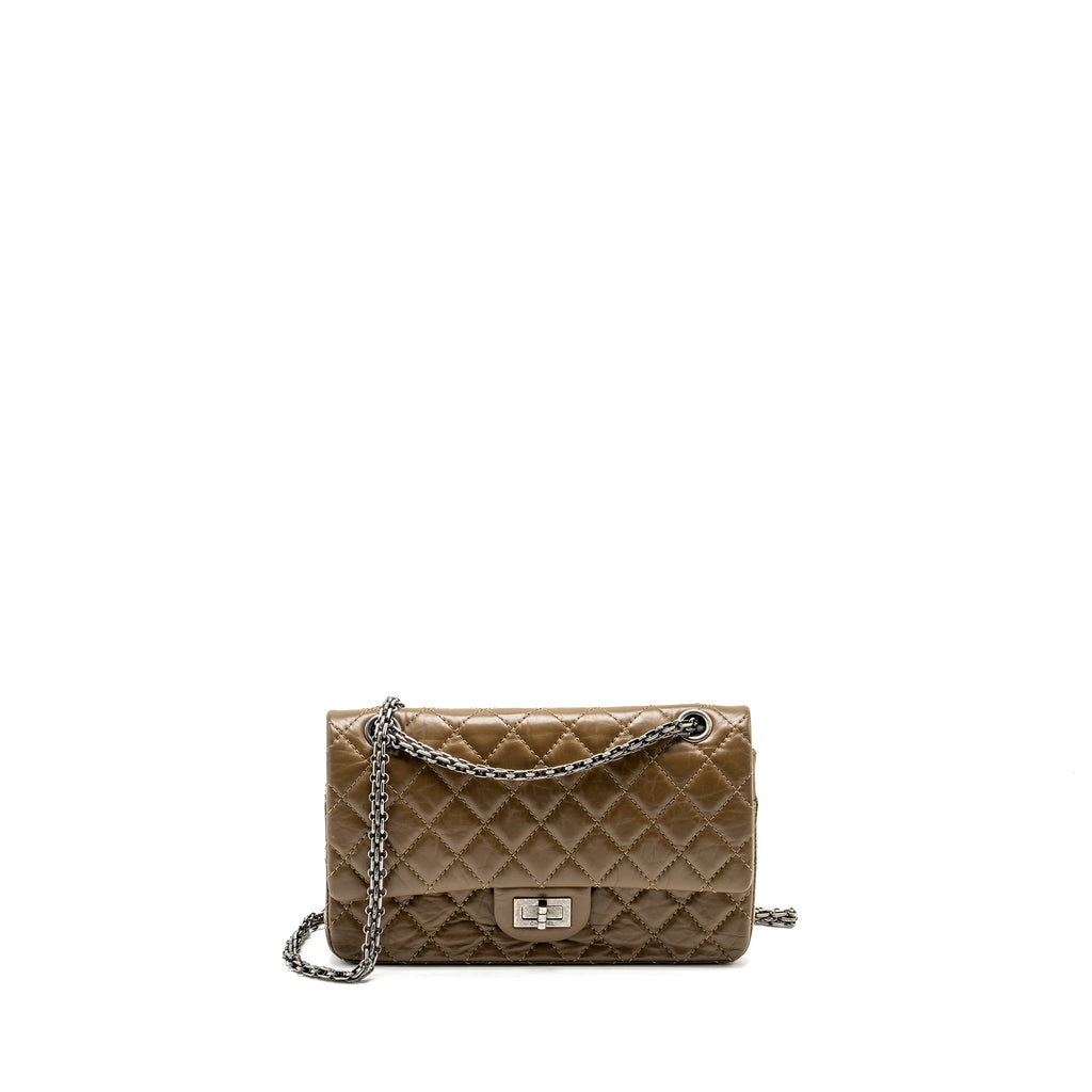 chanel-small-2-55-reissue-flap-bag-calfskin-khaki-ruthenium-hardware-copy