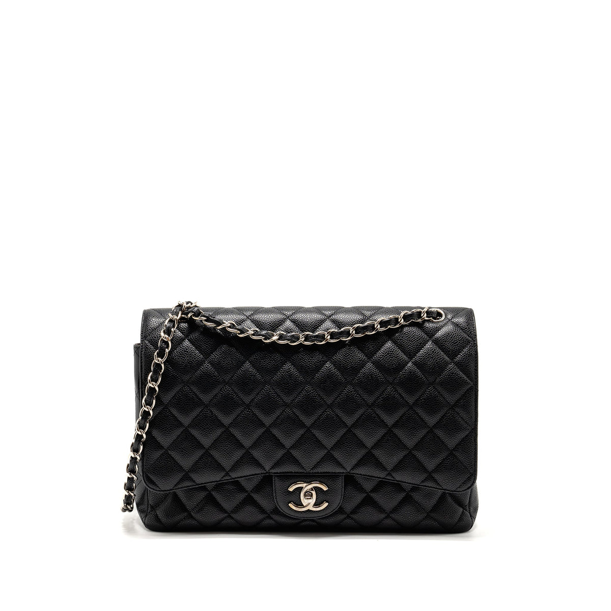 chanel-maxi-classic-double-flap-bag-caviar-black-shw