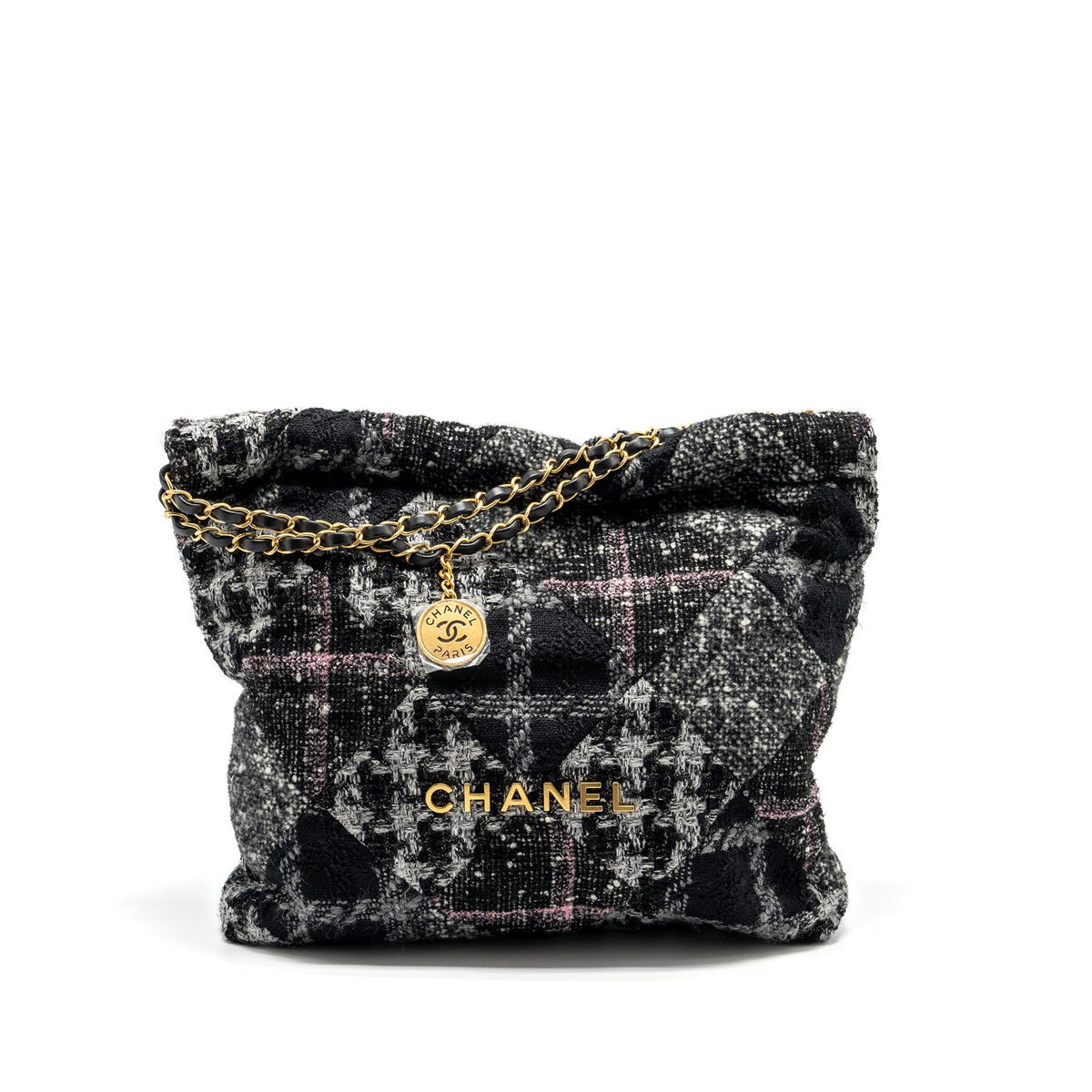 chanel-medium-22-bag-fabric-tweed-multicolour-ghw-microchip