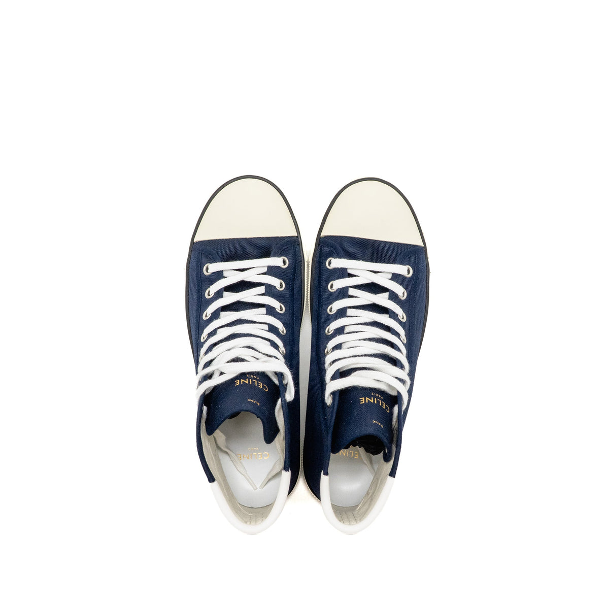 celine-size-39-blank-lace-up-toe-cap-high-top-sneakers-canvas-calfskin-navy