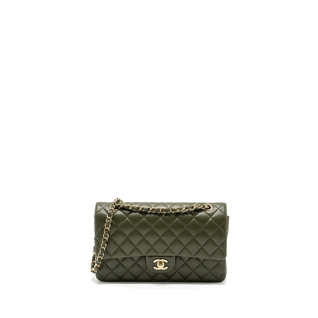 chanel-22k-medium-classic-double-flap-bag-lambskin-olive-green-lghwmicrochip