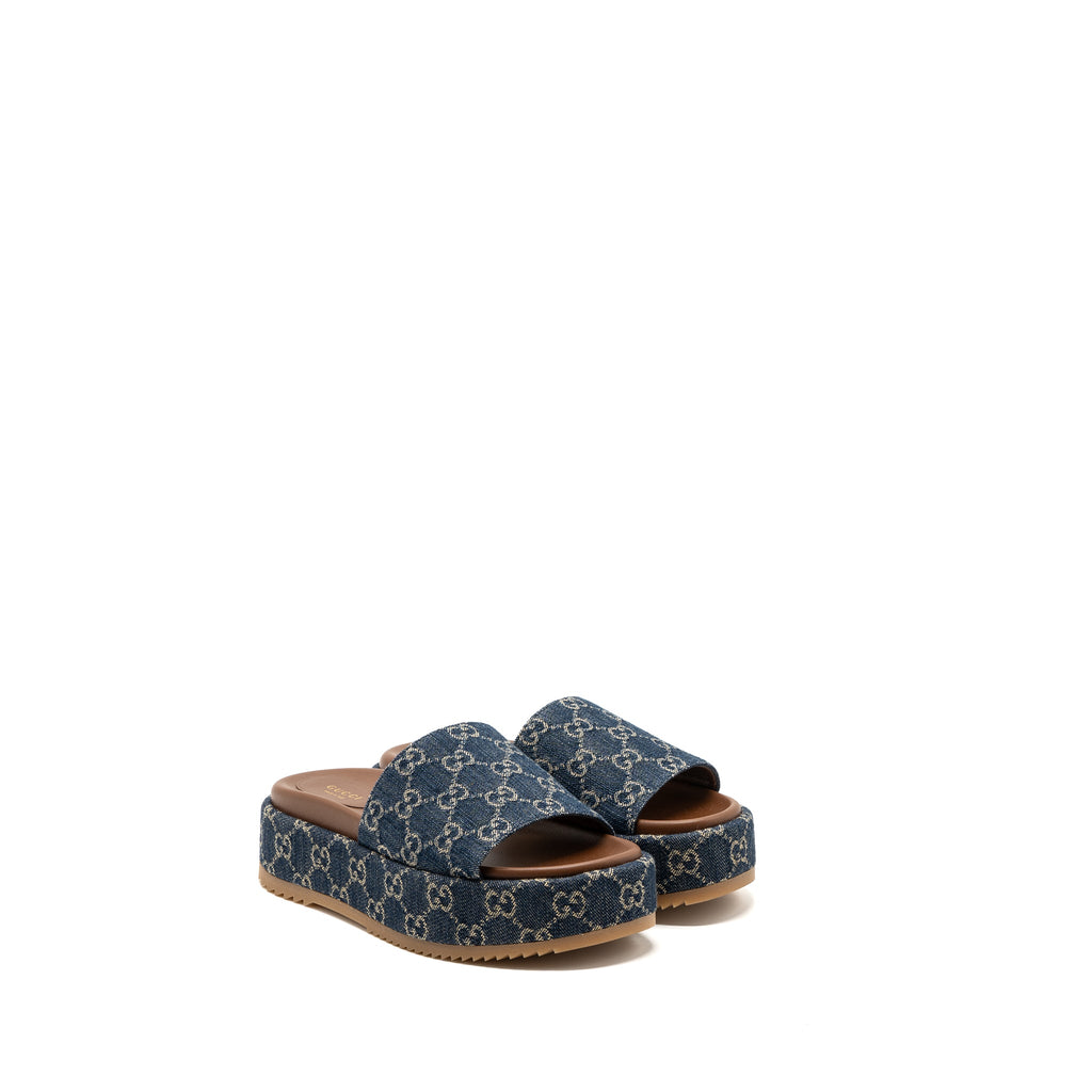 gucci-size-38-platform-slide-sandals-gg-supreme-blue-denim