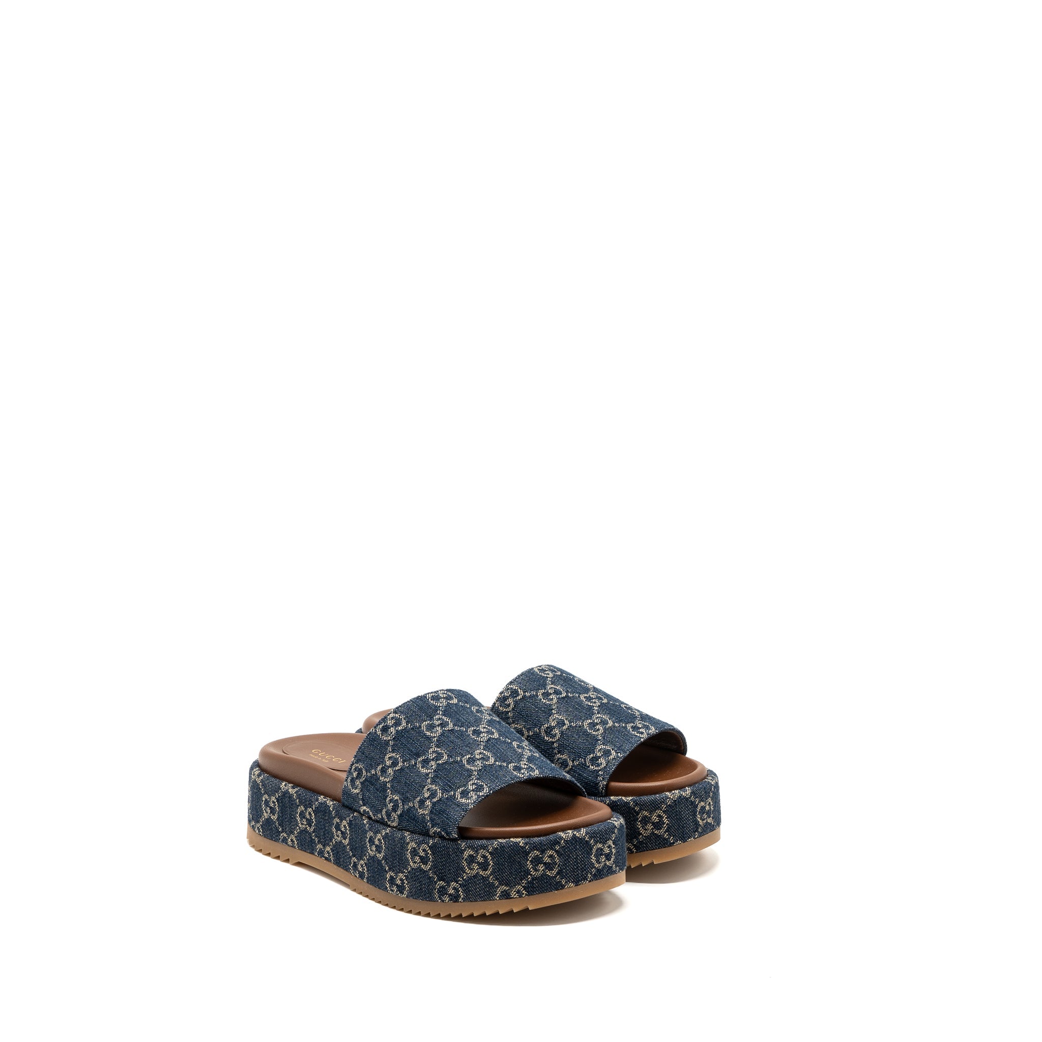 gucci-size-38-platform-slide-sandals-gg-supreme-blue-denim