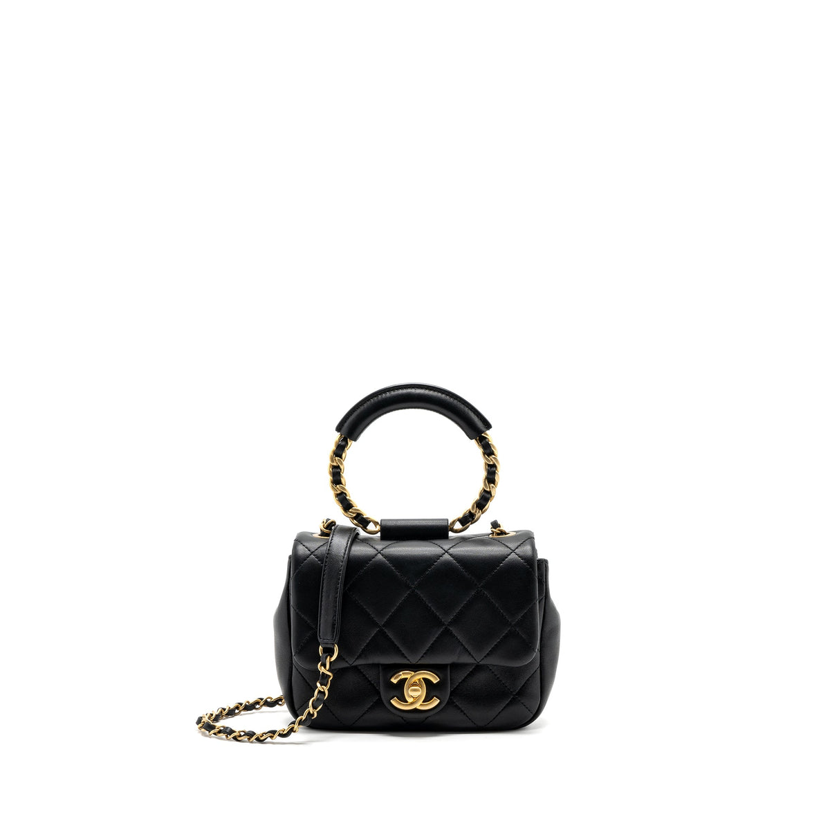 chanel-circular-handle-quilted-flap-bag-lambskin-black-brushed-ghw-1
