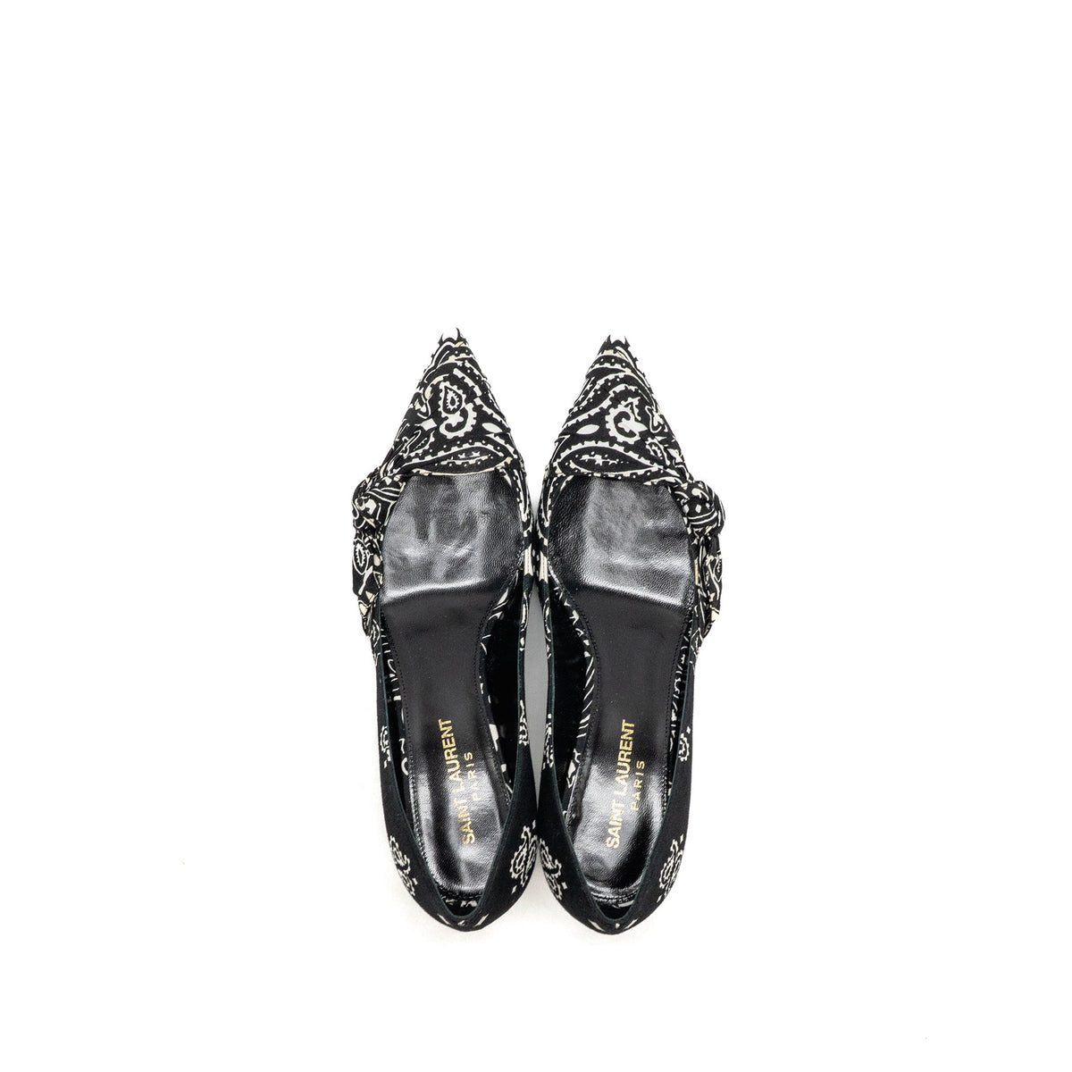 saint-laurent-ysl-size-36-5-kitten-heel-pumps-leather-fabric-black-white