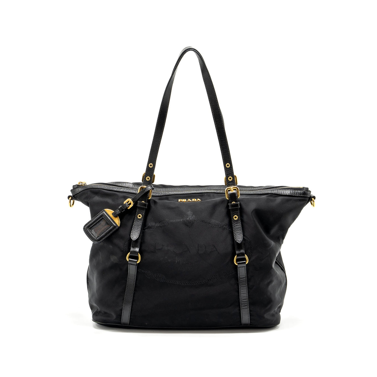 prada-zip-nylon-bag-black-ghw
