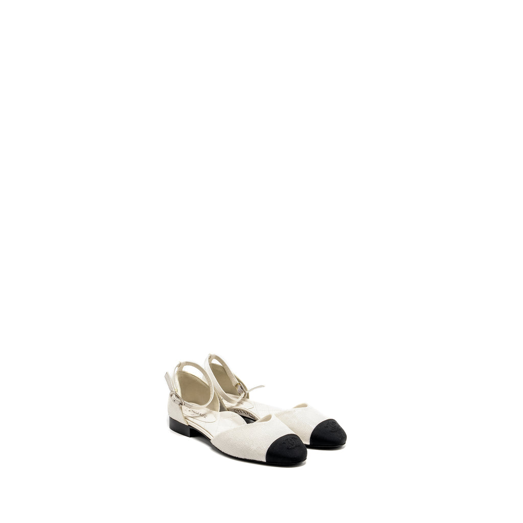 chanel-size-36-5-logo-detailed-sandals-sequin-white-black