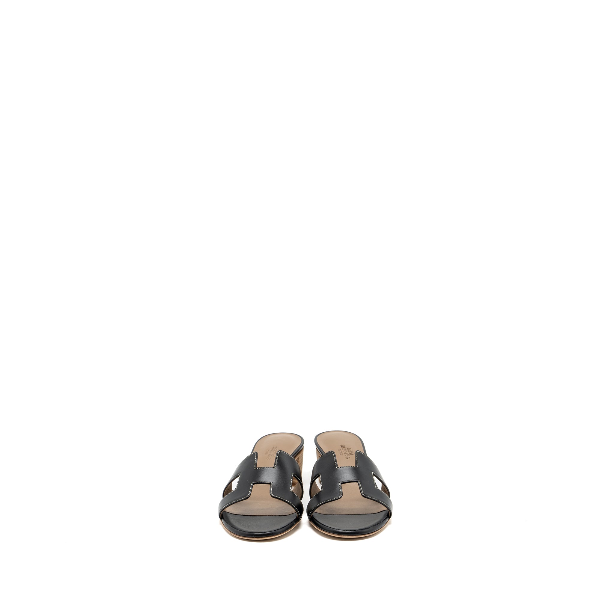 hermes-size-37-5-oasis-sandals-box-calfskin-leather-black