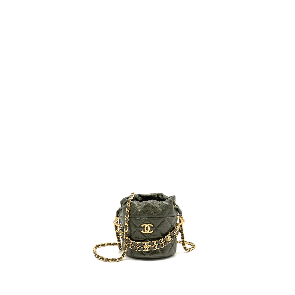 chanel-mini-bucket-bag-caviar-dark-green-ghw-microchip