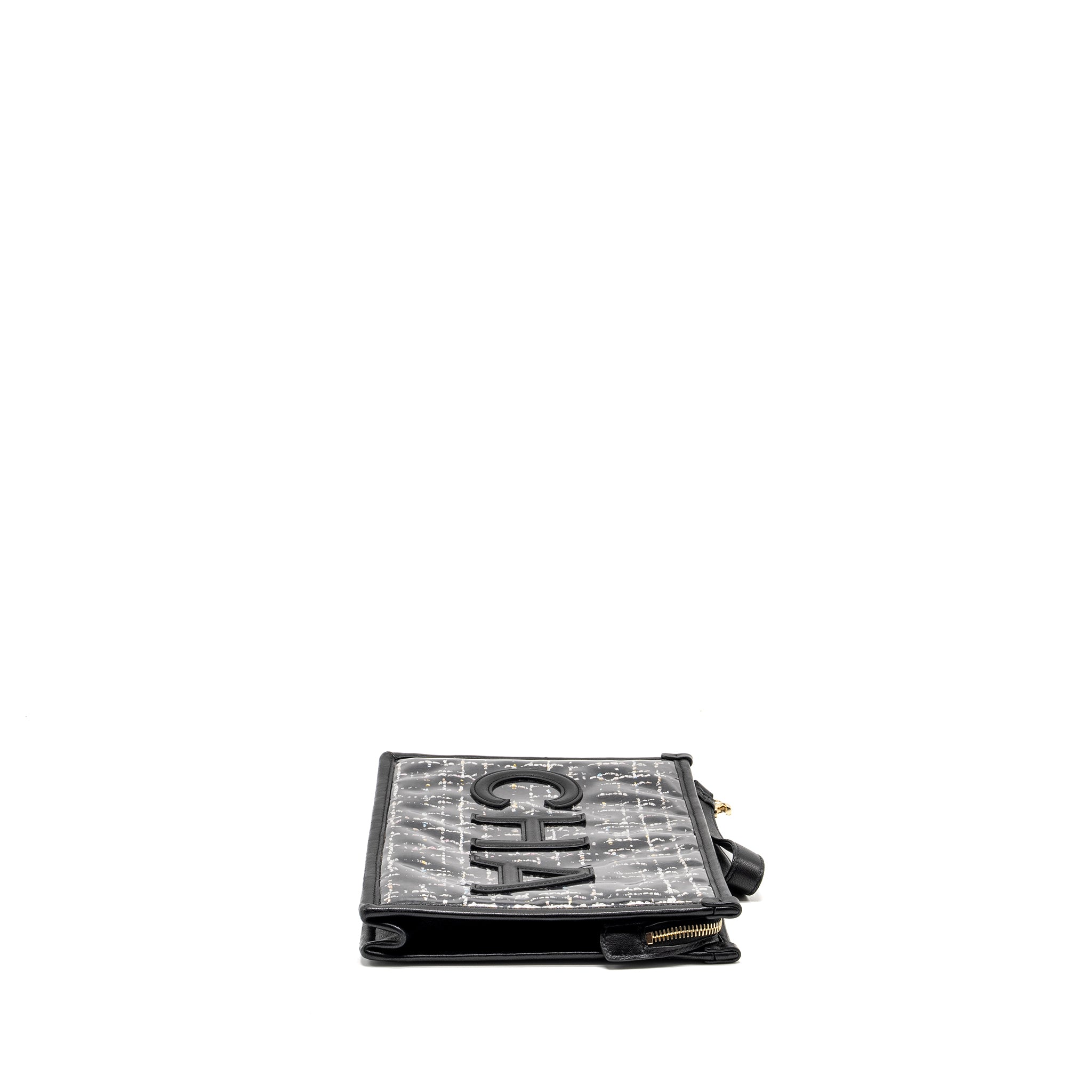 chanel-letter-logo-clutch-bag-tweed-pvc-lambskin-black-lghw
