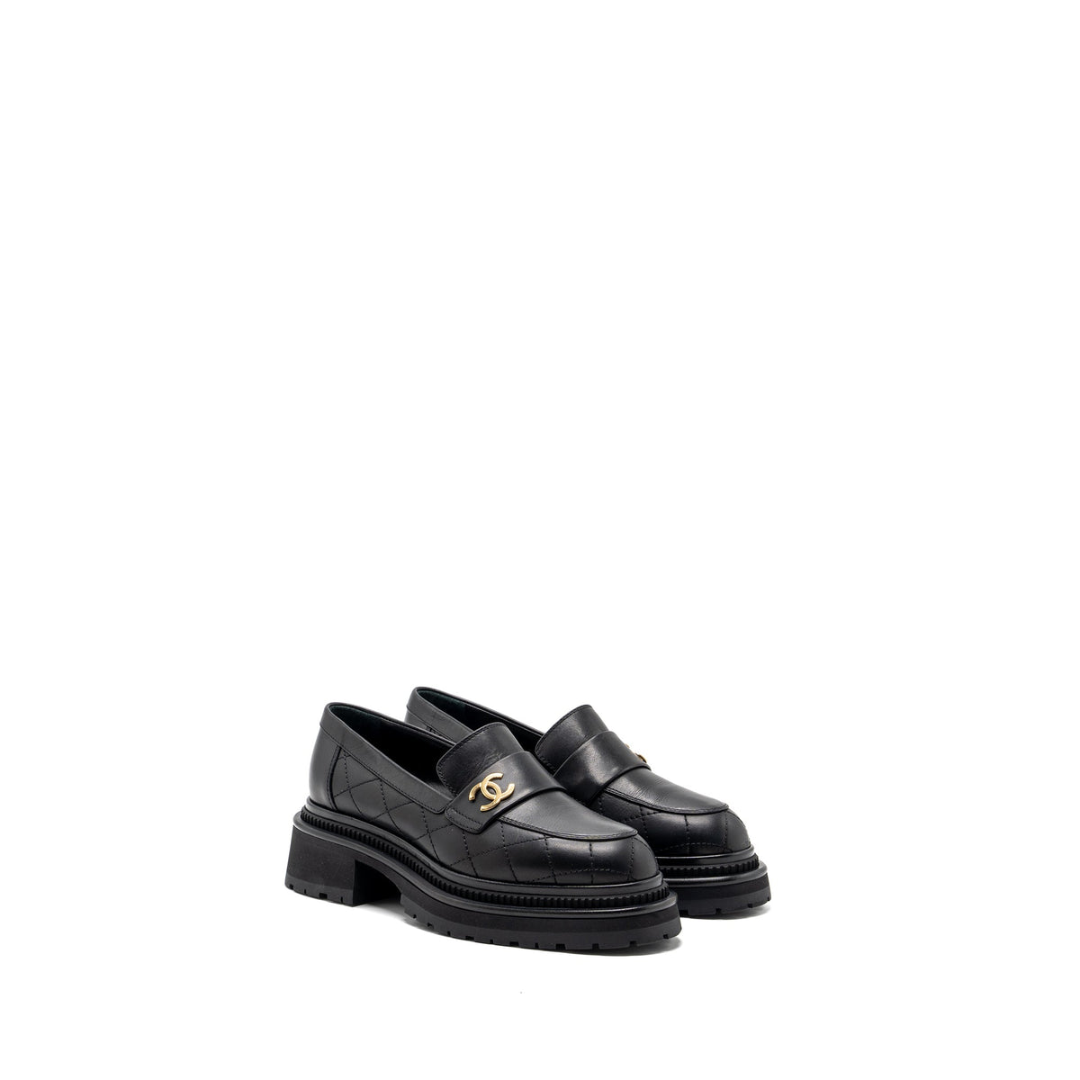 chanel-size-36-5-cc-logo-loafer-black-ghw-1