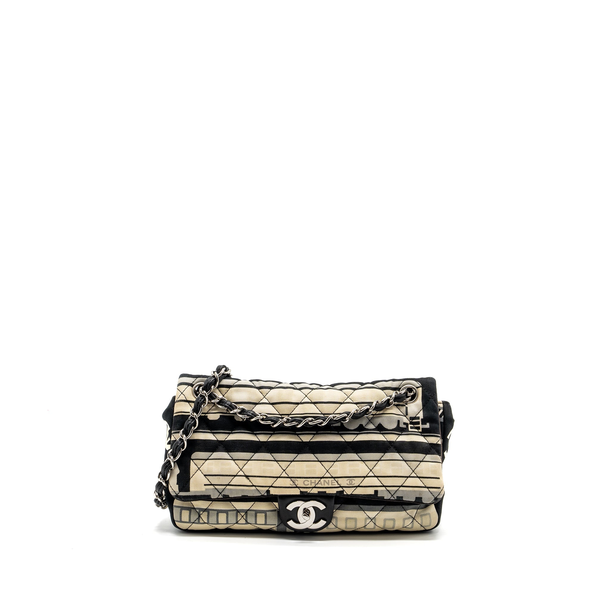 chanel-le-train-flap-bag-fabric-multicolour-shw
