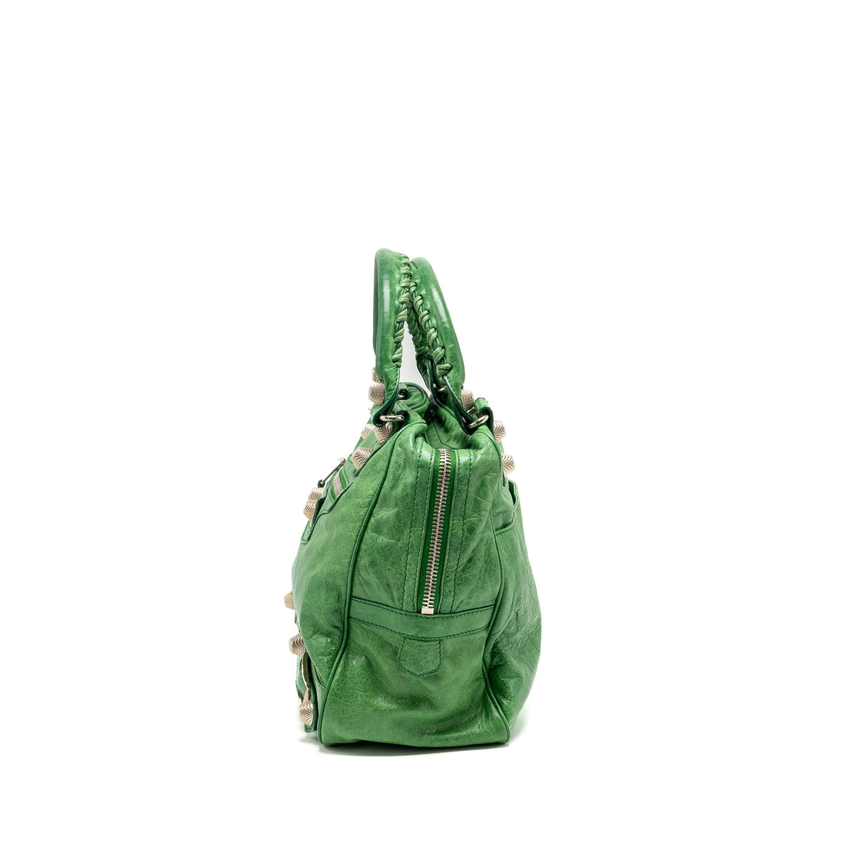 balenciaga-zip-handle-bag-green-shw
