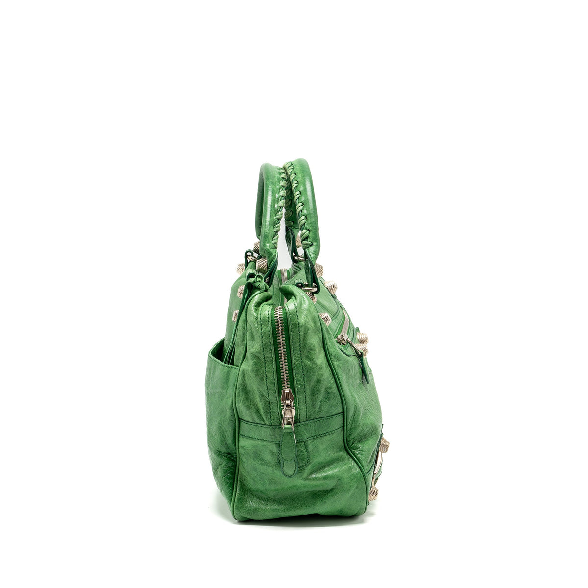 balenciaga-zip-handle-bag-green-shw