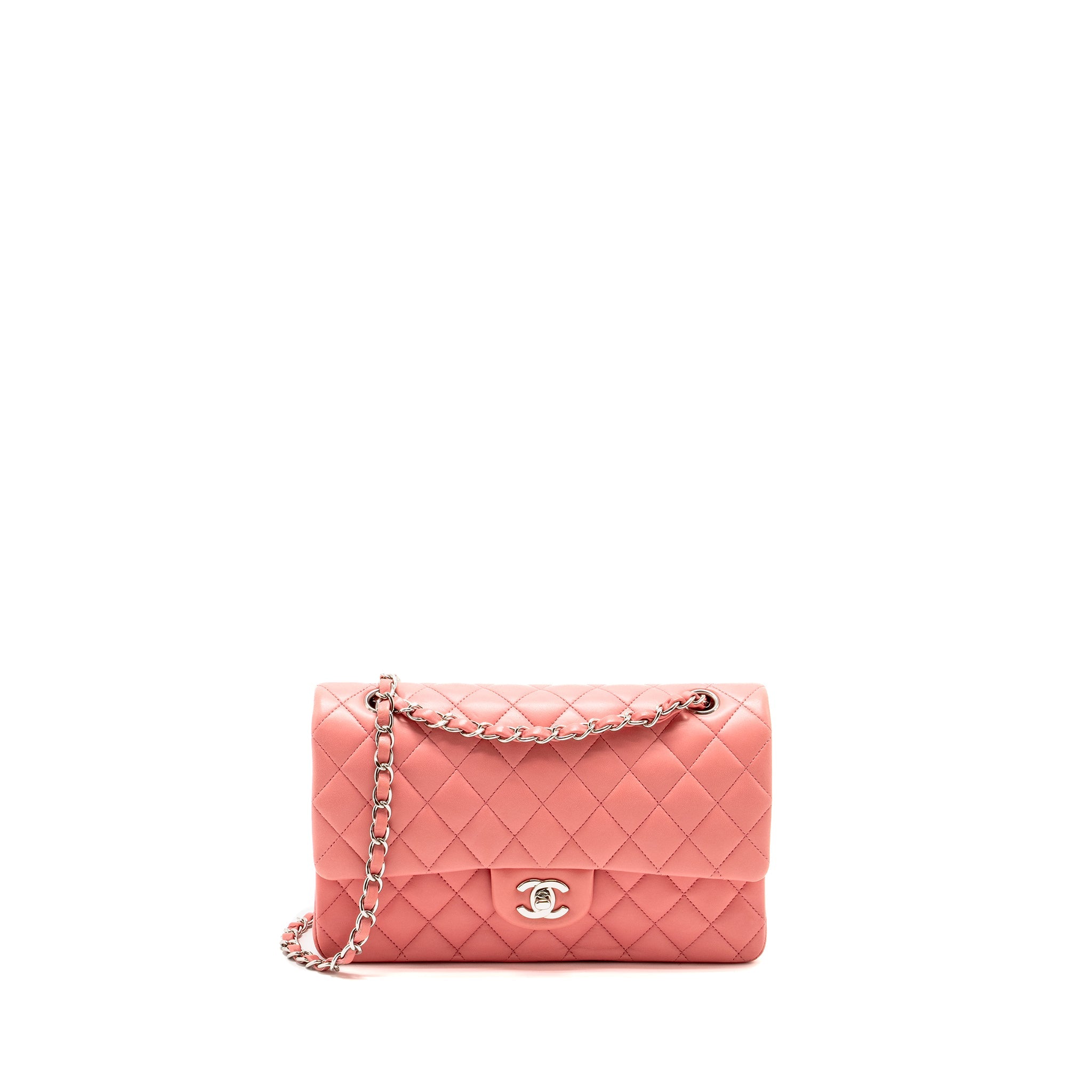 chanel-medium-classic-double-flap-bag-lambskin-pink-shw